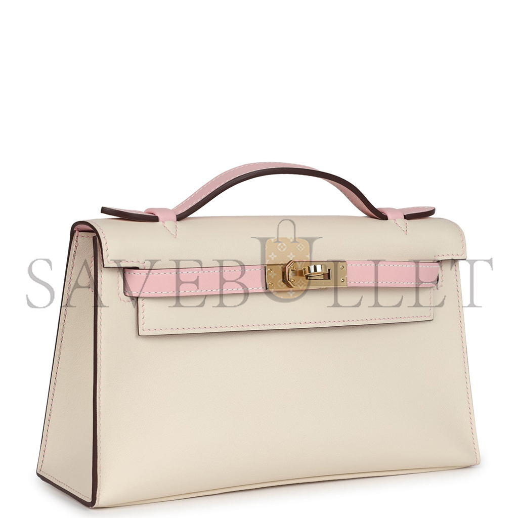 H**mes master kelly pochette nata and rose sakura swift (22*14*7cm)
